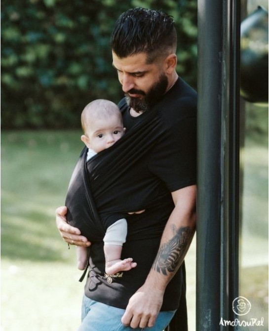 T-shirt Kangourou Peau à Peau Pour Papa Et Maman - 95% Coton, Pour Bébé De 3 à 7 Kg, Sans Manches